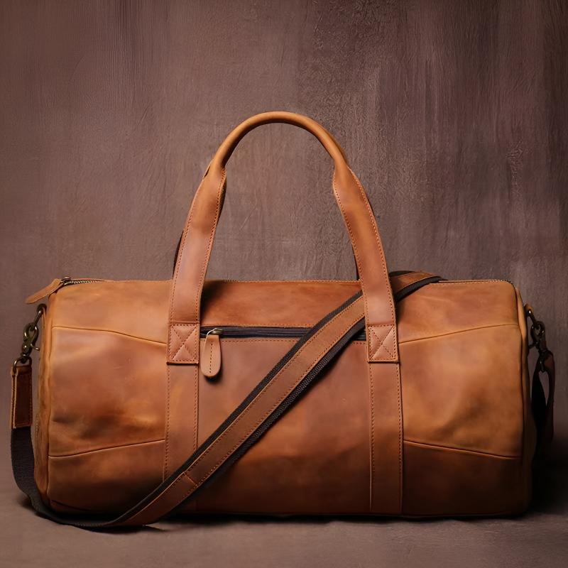 Angelo Leather Duffel Bag - Brown