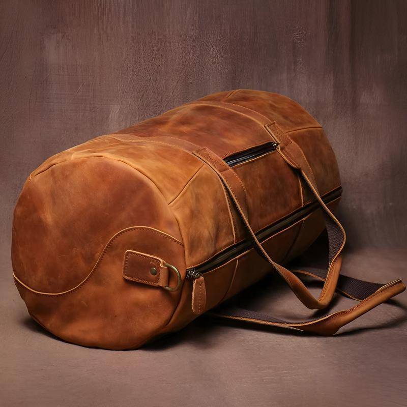 Angelo Leather Duffel Bag - Brown
