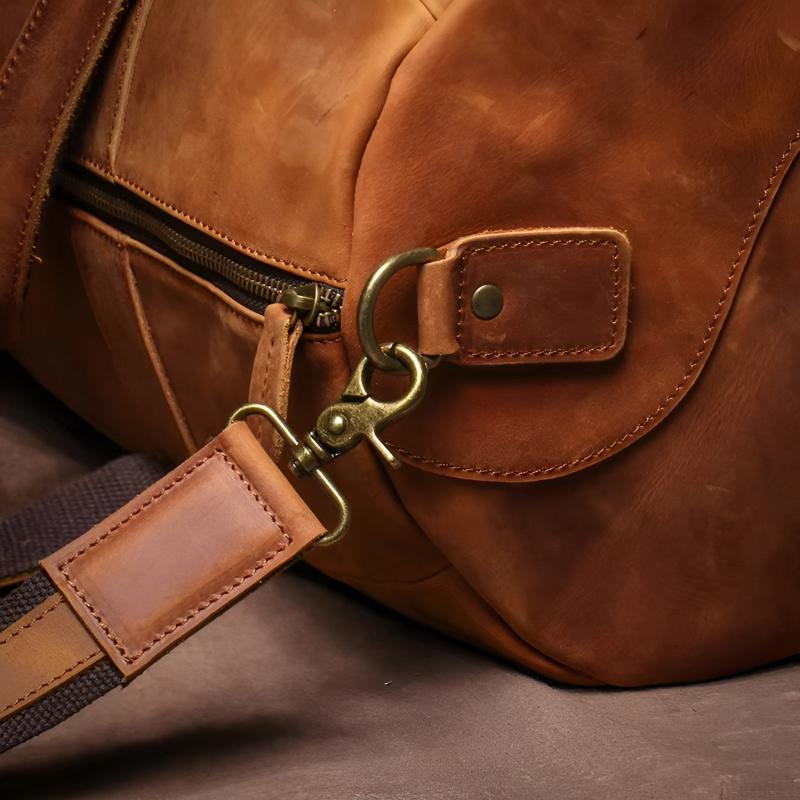 Angelo Leather Duffel Bag - Brown