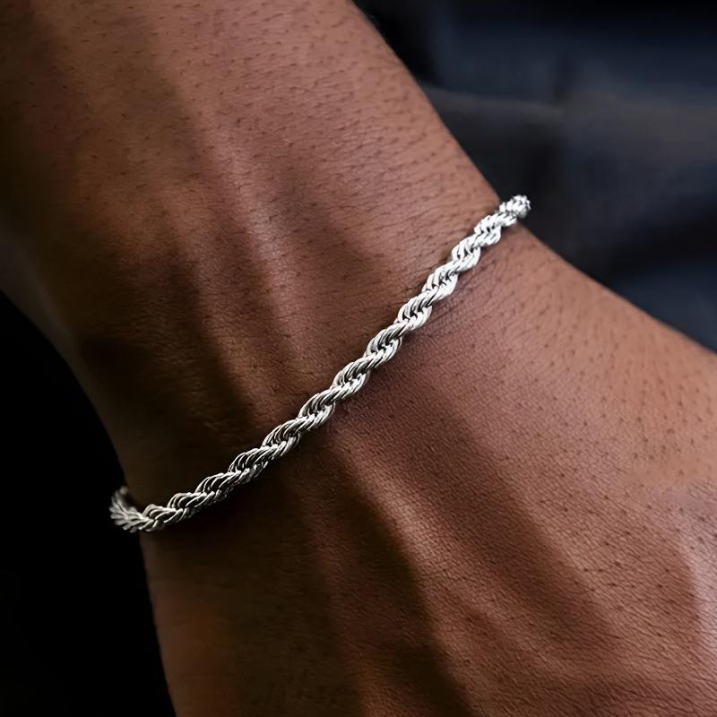 Rope Bracelet - 4mm Silver