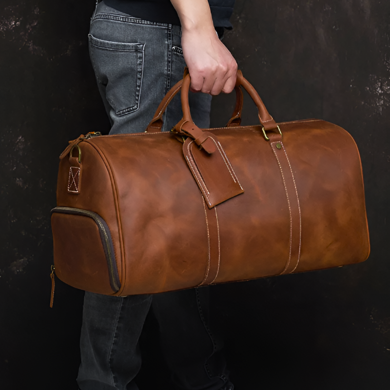 Baron Leather Duffel Bag - Brown