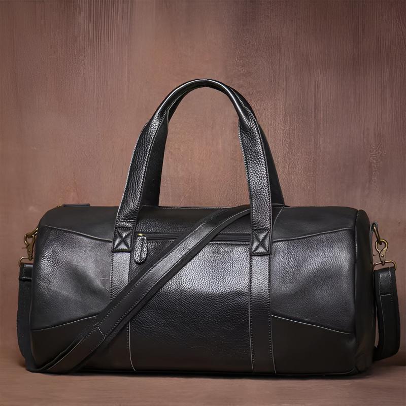 Angelo Leather Duffel Bag - Black