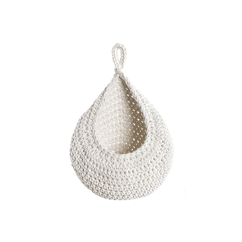 White Woven Wall Basket