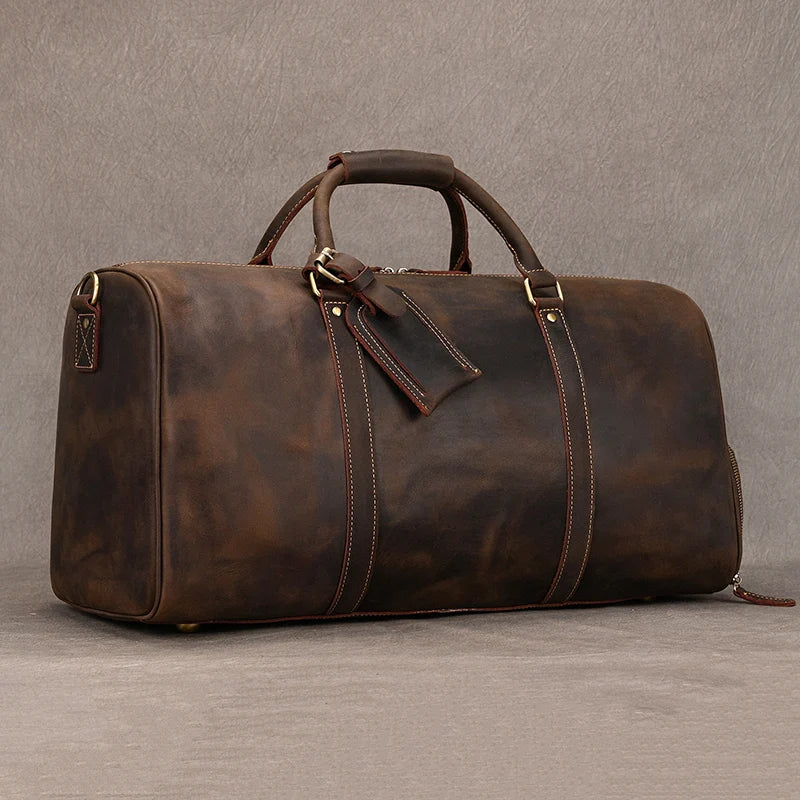 Scavo Leather Duffel - Dark Brown