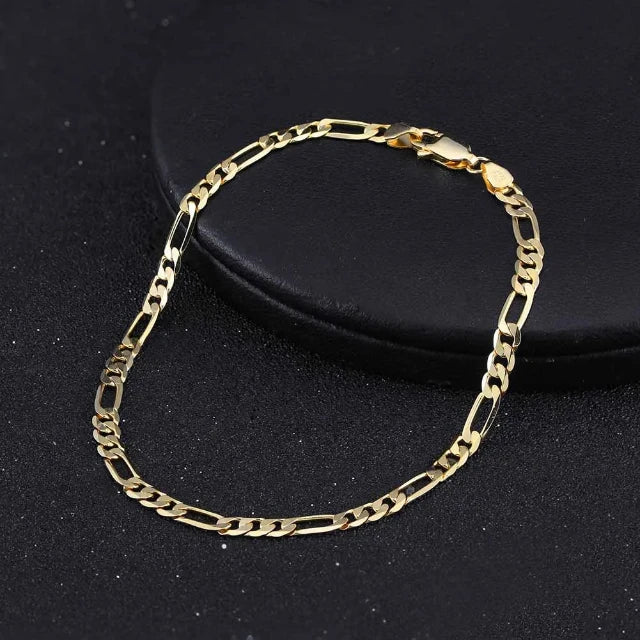 Figaro Bracelet - 3mm Gold