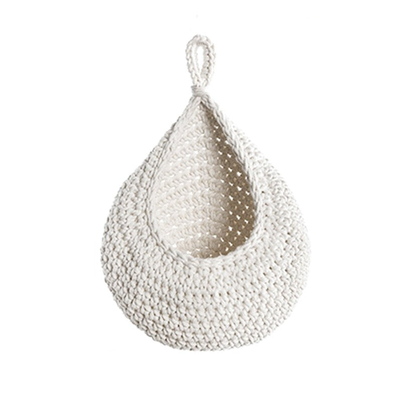 White Woven Wall Basket