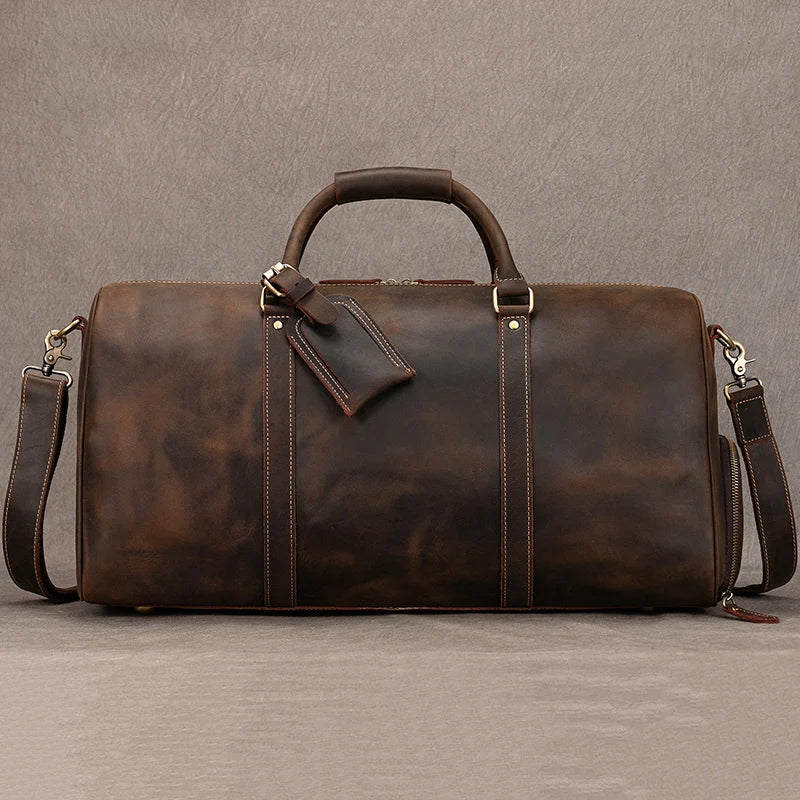 Scavo Leather Duffel - Dark Brown