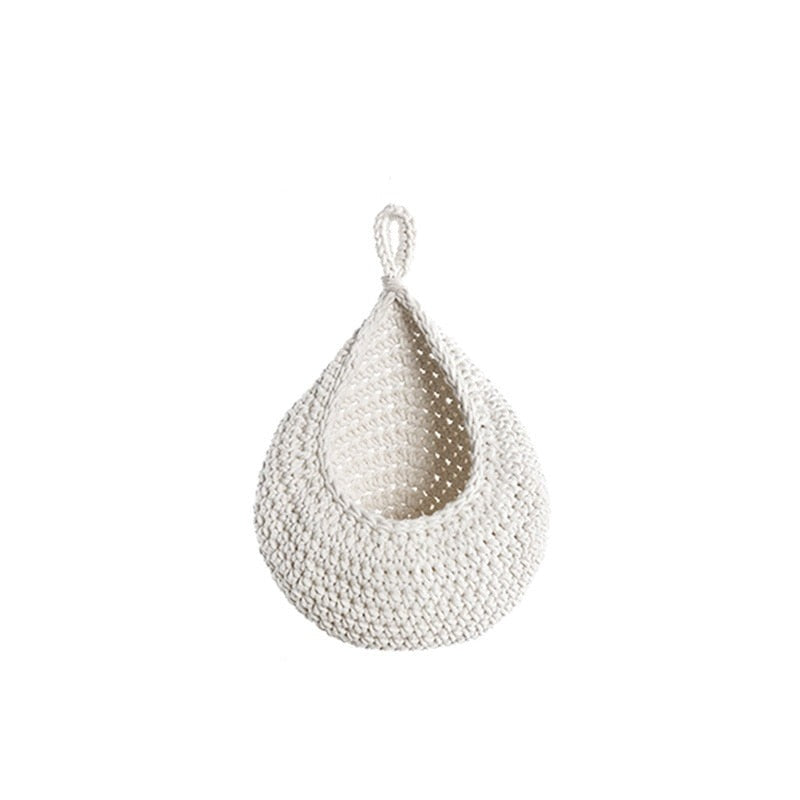 White Woven Wall Basket