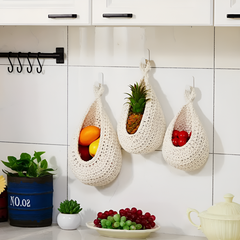 White Woven Wall Basket