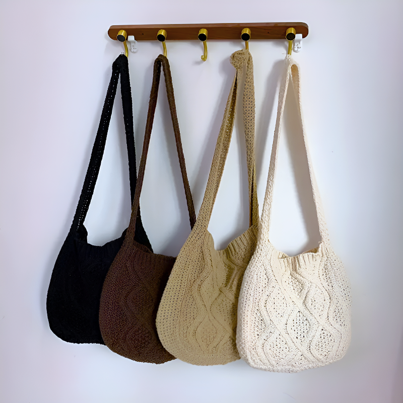 Vintage Diamond Crochet Shoulder Bag