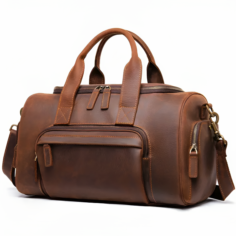 Monaco Leather Duffel Bag - Brown