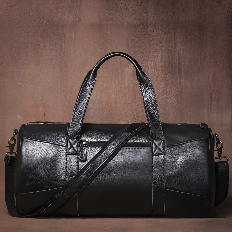 Angelo Leather Duffel Bag - Black