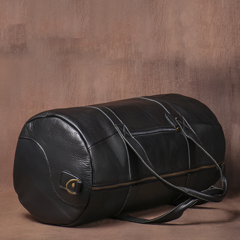 Angelo Leather Duffel Bag - Black