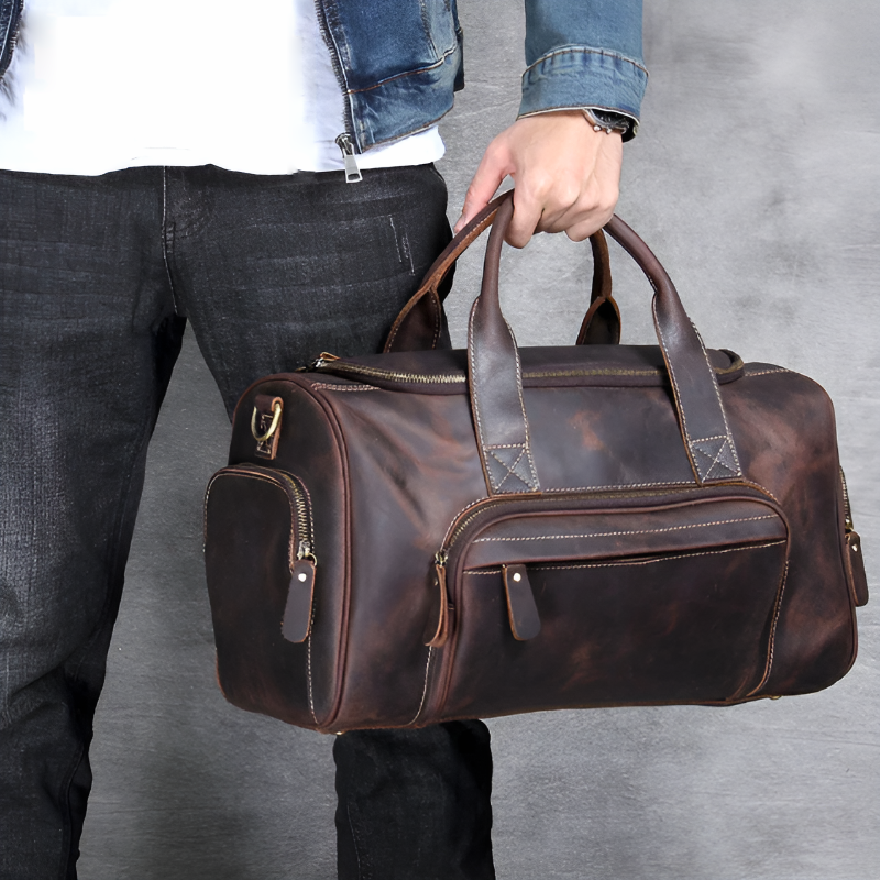 Calaso Leather Duffel - Dark Brown