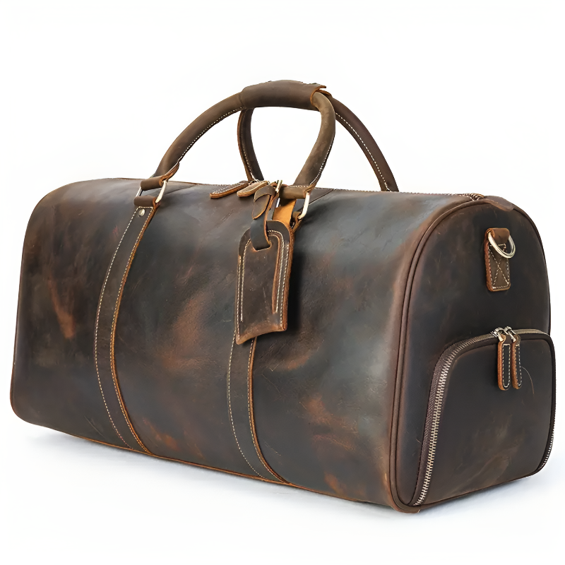 Scavo Leather Duffel - Dark Brown